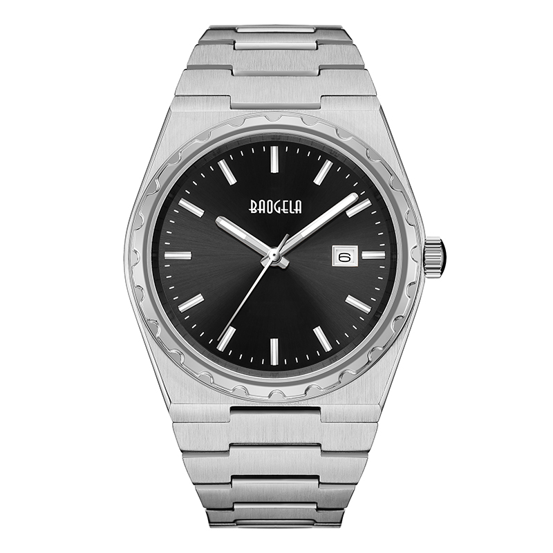 Baogela 40mm العلامة التجارية جميع الذهب الفولاذ المقاوم للصدأ الرجال \\\\ \'Wristwatch الكلاسيكية الأعمال 50M مقاوم للماء اليابان حركة الكوارتز للرجال 22801