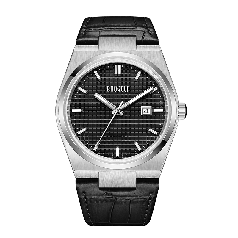 Baogela 40mm Men Business Watches Quartz Sport Disual Genuine Lristwatch 50tm مقاومة للماء على مدار الساعة Relogio Maschulino 22802
