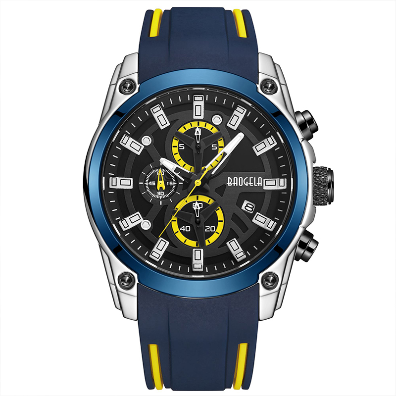 Baogela Men \\\\\'s Military Sport يشاهد الرجال مقاومًا للماء الأزياء الزرقاء السيليكون حزام Wristwatch Man Luxury Top Top Luminous Watch 22705